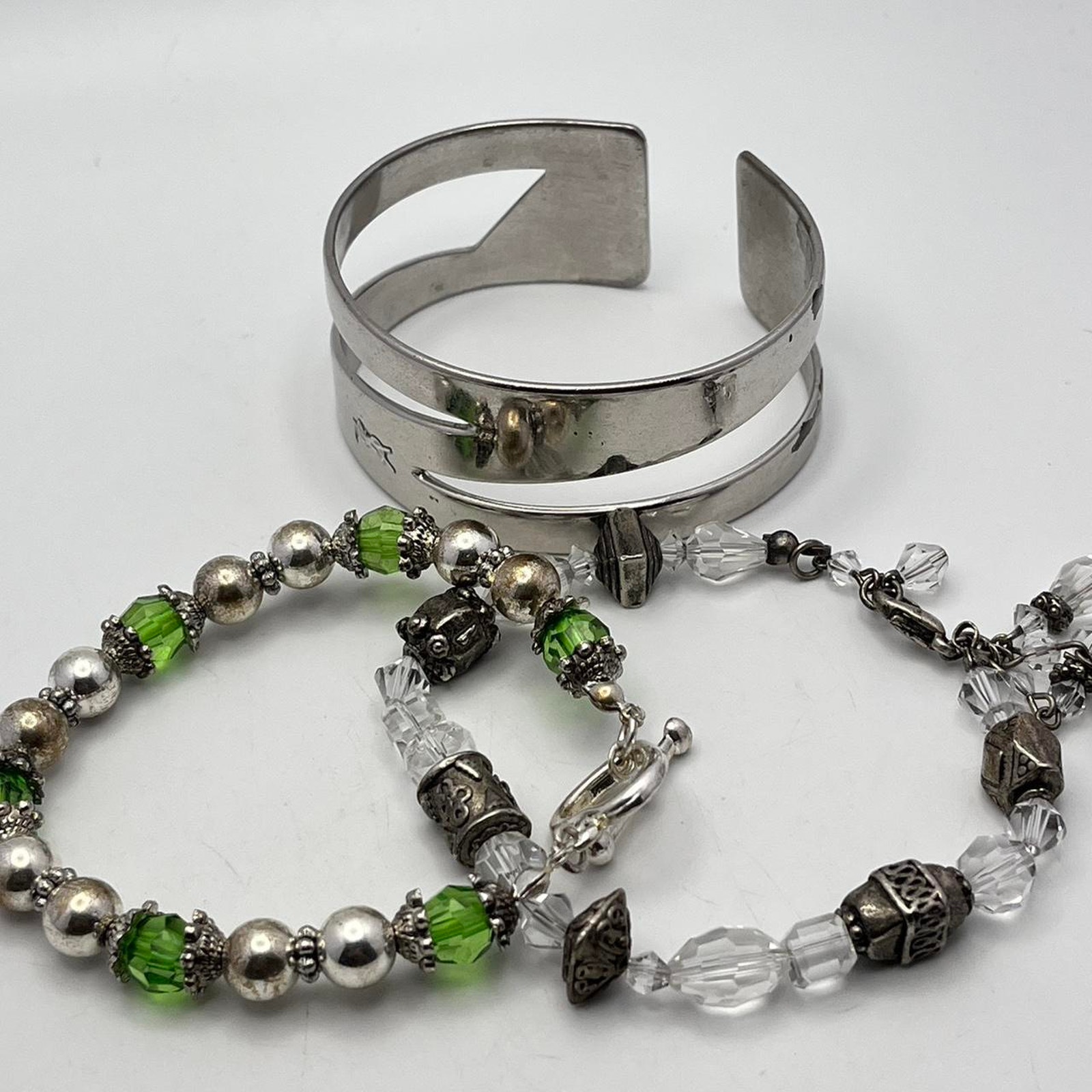 Silver Green Bracelet Set 18$